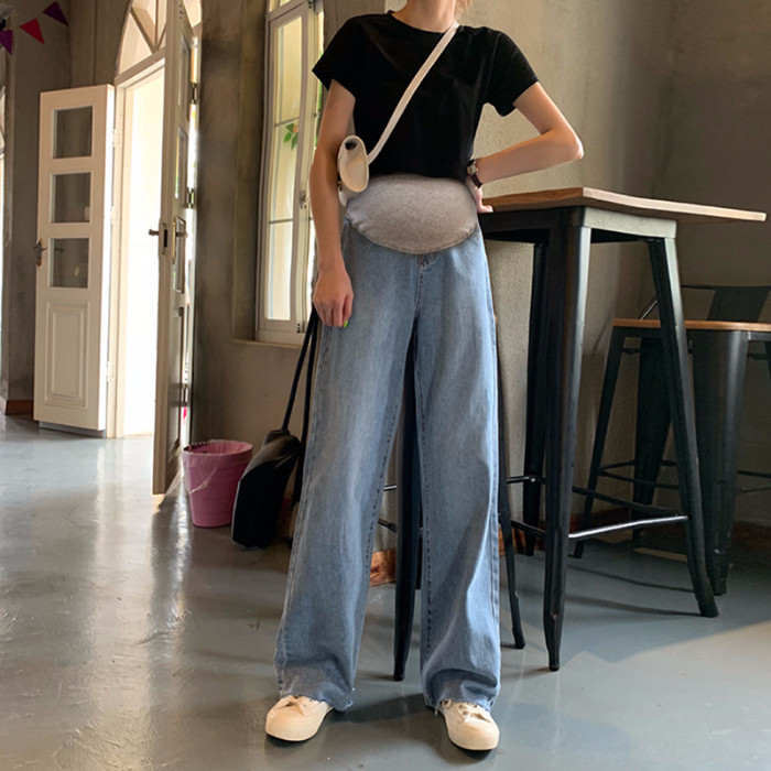 潮妈宽松直筒阔腿裤外穿孕妇裤子 沐月母婴孕妇打底裤