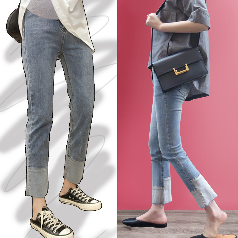 时尚直筒宽松外穿夏季潮妈孕妇裤子 沐月母婴孕妇打底裤