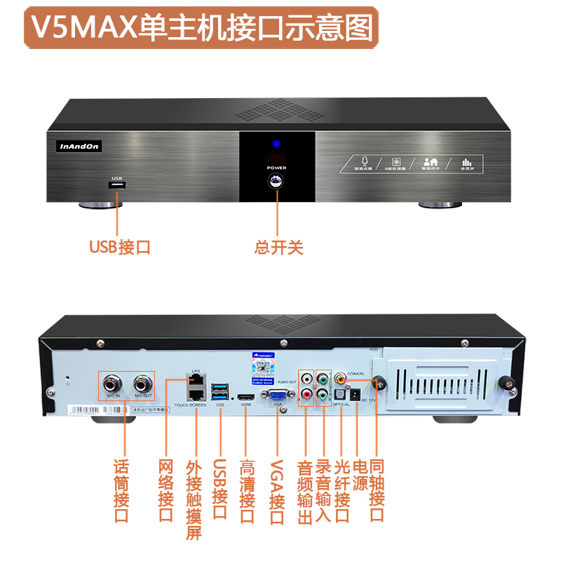 InAndOn/音王点歌机分体机点歌台主机V5 Max家庭KTV触摸智能更新-图3