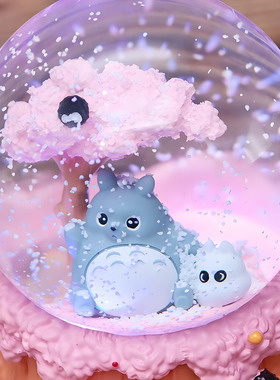 龙猫水晶球音乐盒儿童生日礼物