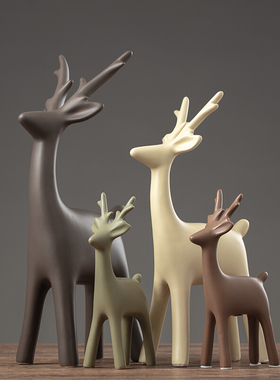 麋鹿摆件装饰工艺品陶瓷