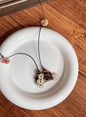 相机小猫咖啡豆毛衣链