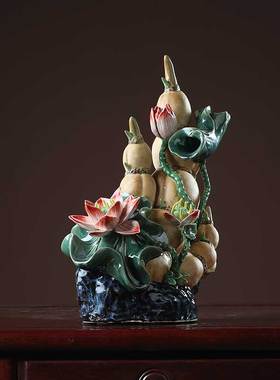 石湾陶瓷莲藕摆件开业乔迁新居礼