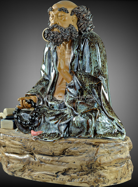 石湾陶瓷中式家居门达摩罗汉摆件