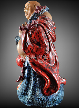 石湾大师家居门弥勒笑佛像摆件