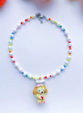 达菲厨师狗可爱串珠项链女 原创diy手工 儿童学生少女心饰品颈链