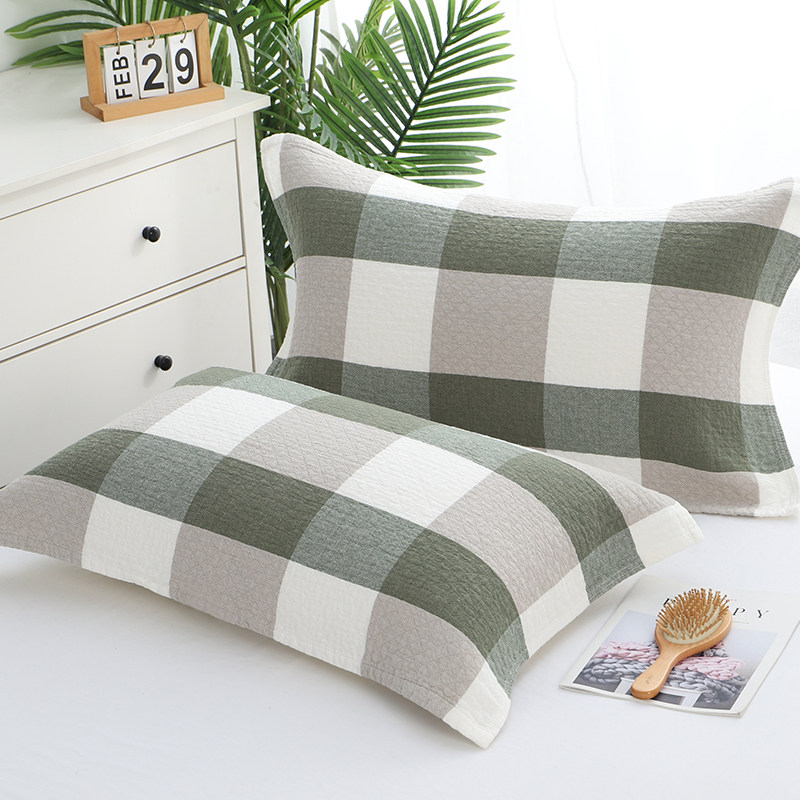 纯棉枕巾全棉纱布枕头巾一对装日式格子学生宿舍成人单人情侣盖巾,淘宝优惠券,粉丝福利购,淘宝优惠卷