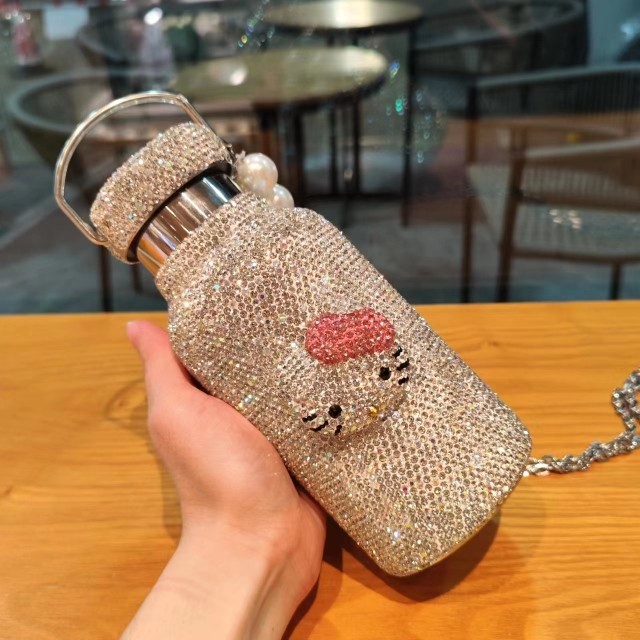 保温杯满钻镶钻奢华髙颜值便携韩式KT猫不锈钢水杯网红生日礼物,淘宝优惠券,粉丝福利购,淘宝优惠卷