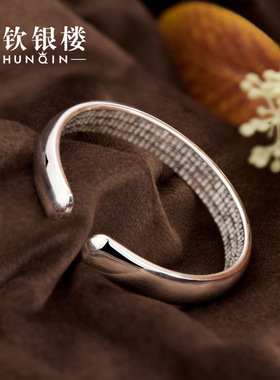 顺钦银楼国潮纯银手镯送爱人