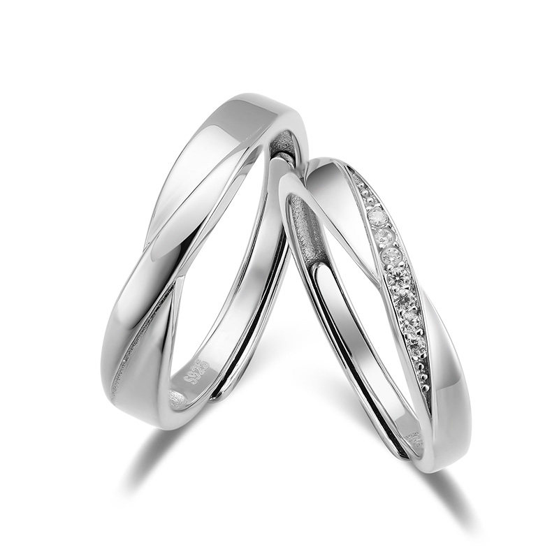 顺钦银楼s925银情侣女年轻款银戒指 顺钦银楼戒指/指环
