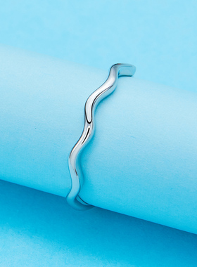 顺钦银楼s925纯银波纹ins女戒指