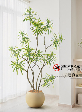 仿真植物百合竹高档绿植室内摆件