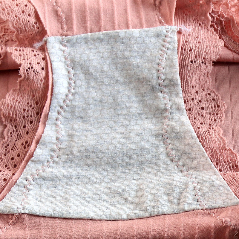 4条蕾丝边内裤女纯棉抗菌中低腰全棉100%少女性感2025新款三角裤,淘宝优惠券,粉丝福利购,淘宝优惠卷