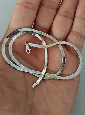 简约冷淡风925纯银镀18K金刀片链