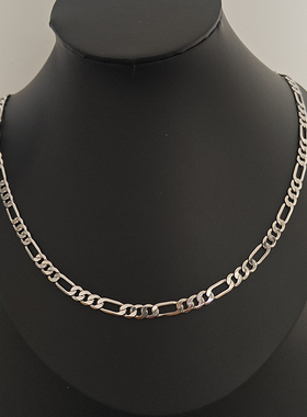 嘻哈纯银镀18K金费加罗项链百搭