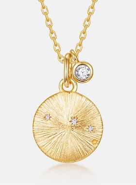 时尚十二星座水晶生辰石吊坠项链