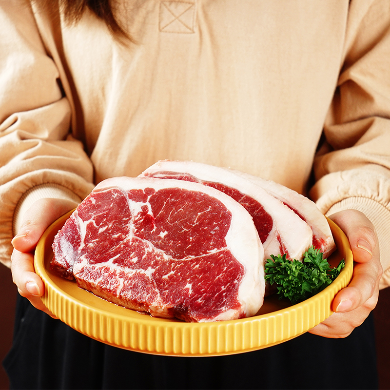 大希地旗舰店大希地 谷饲原切牛排西冷牛排6片新鲜非腌制牛扒家庭装500g*2盒0