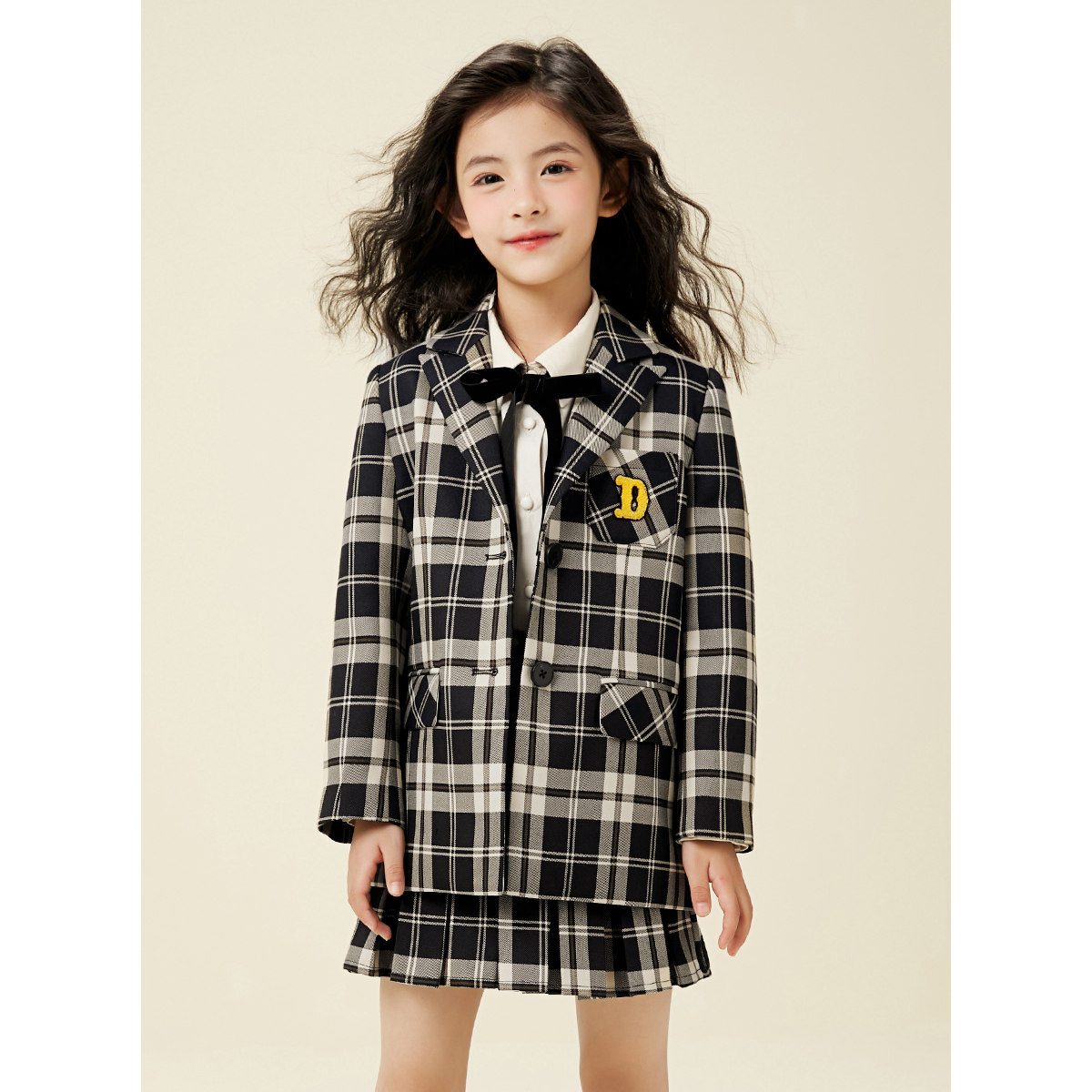 【门店同款】迪迪鹿童装女大童风衣春秋款儿童格子中长款大衣,淘宝优惠券,粉丝福利购,淘宝优惠卷