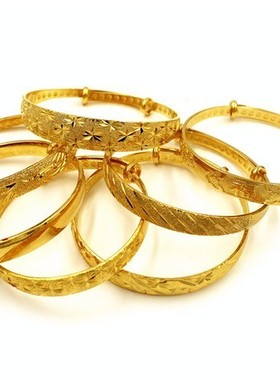 欧币女首饰实心光面仿黄金手环