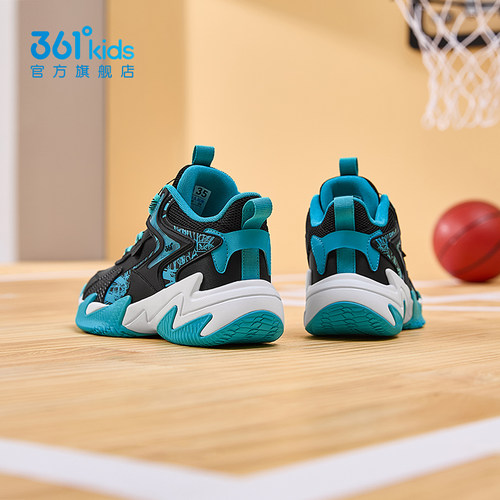 悍将361童鞋男童皮面篮球鞋专业2025秋冬款防滑耐磨青少年运动鞋 - 图3