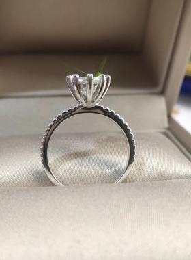 太阳花莫桑钻戒1克拉六爪戒指