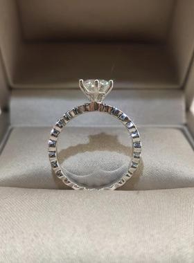 D色1克拉蜂巢钻戒纯银镀白金高雅