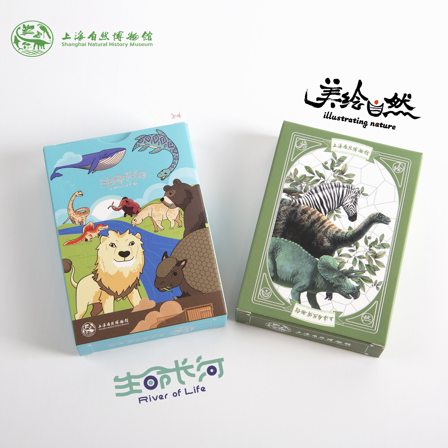 上海自然博物馆文创扑克牌 美绘自然文艺/生命长河艺术纸牌礼品