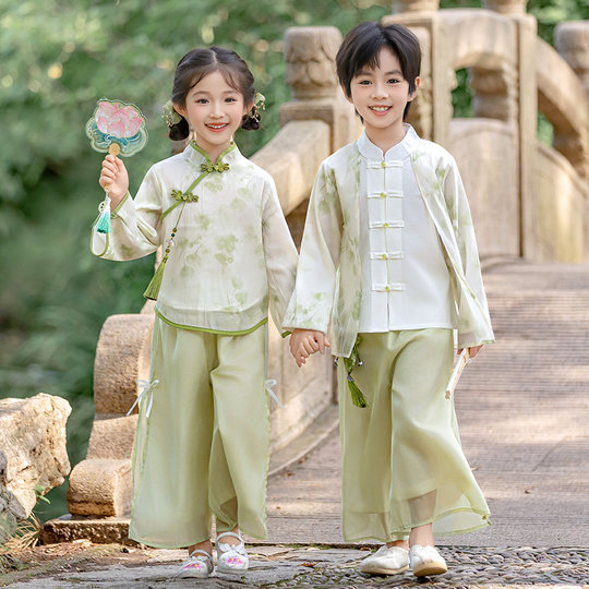 Traje Tang para niñas del Festival del Medio Otoño de Hanfu para niños Traje de actuación