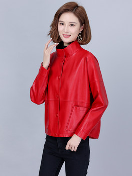 2022 ໃຫມ່ Haining ຫນັງແທ້ຂອງ Jacket ແມ່ຍິງສັ້ນ Loose Korean Style Slim ຂະຫນາດໃຫຍ່ Sheepskin ຫນັງ Jacket ຂະຫນາດນ້ອຍເປືອກຫຸ້ມນອກ