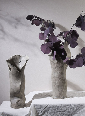 创意陶瓷花瓶样板房酒店大堂家居饰品摆件干花插花花器感装饰