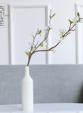 简约陶瓷花瓶陶瓷水培花瓶白色干花花插家居装饰花器餐桌创意摆件
