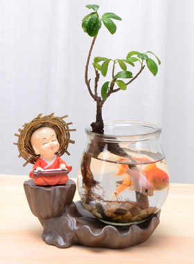 创意水培花瓶插花玻璃绿萝花盆