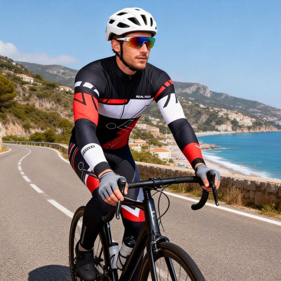 自行车骑行服套装男春夏季薄款速干透气宽松骑行长袖有坐垫长裤,淘宝优惠券,粉丝福利购,淘宝优惠卷