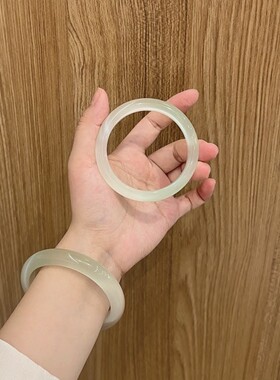 天然半山半水猫眼石手镯女冰透玉髓镯子轻奢小众高级感礼物