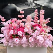 New Pink Wedding Hall Courtyard Wedding Wedding Wedding props emulated stage terraced terrace Decorative Background Flower Cage