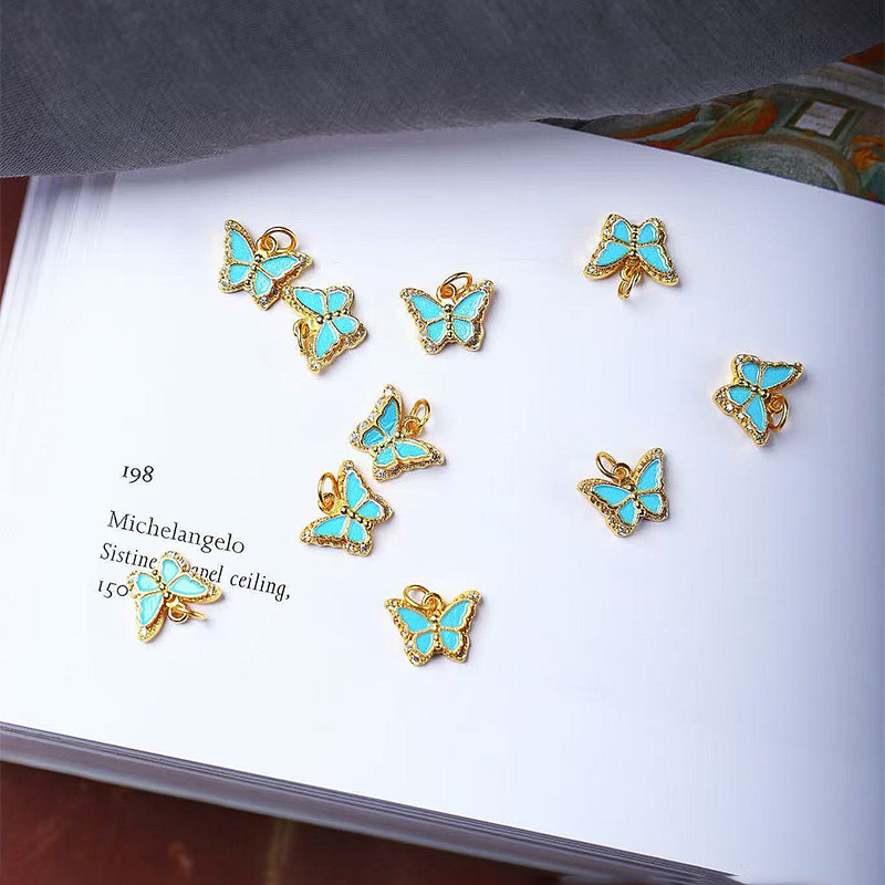 925纯银古法金滴油工艺小蝴蝶款吊坠小滴溜女款手链项链串珠配饰,淘宝优惠券,粉丝福利购,淘宝优惠卷