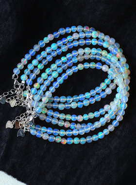 天然彩宝欧珀圆珠款手链火彩好