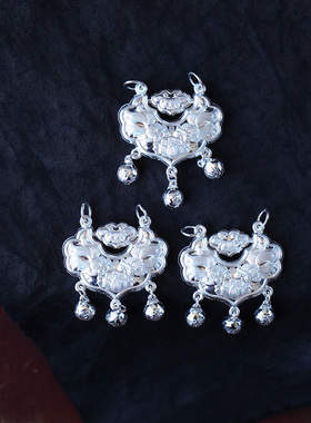 工厂直销999足银如意锁款吊坠 女款足银时尚锁骨挂坠饰品礼物