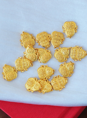 925纯银古法金葫芦款吊坠 女款手链银吊坠配饰品礼物