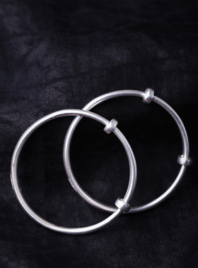 999足银古法生肖蛇款宝宝推拉手镯 蛇年款宝宝儿童款周岁满月送礼