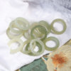Natural Hetian jade Qinghai material sapphire carved twist ring ring women's jade ring finger jewelry