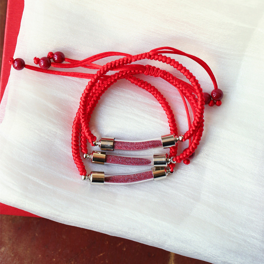原矿朱砂紫金砂原矿粉嘎乌盒弯管款手编红手绳 女款朱砂手链饰品,淘宝优惠券,粉丝福利购,淘宝优惠卷