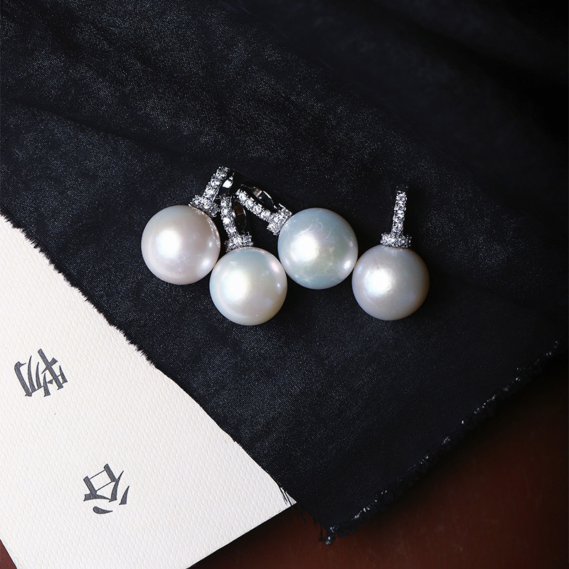 天然淡水白珍珠纯银扣头镶嵌款吊坠 女珍珠简约时尚锁骨饰品,淘宝优惠券,粉丝福利购,淘宝优惠卷