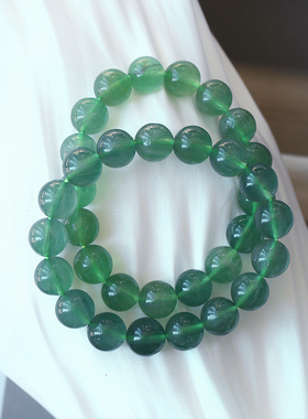 天然绿萤石拉丝猫眼料萤石手链