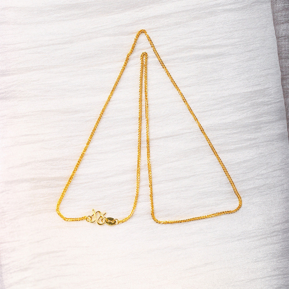 990纯银黄金色肖邦链配链项链女链子无吊坠锁骨链银饰链条单裸链,淘宝优惠券,粉丝福利购,淘宝优惠卷