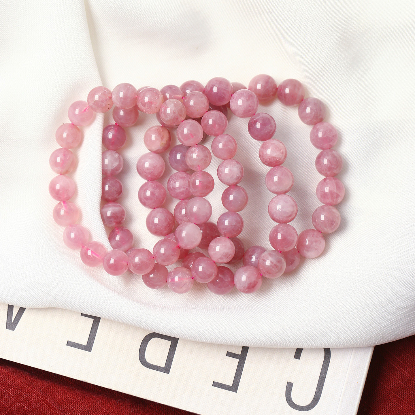 工厂处理 天然粉水晶老矿马粉圆珠款单圈手链 女款粉晶手串饰品,淘宝优惠券,粉丝福利购,淘宝优惠卷