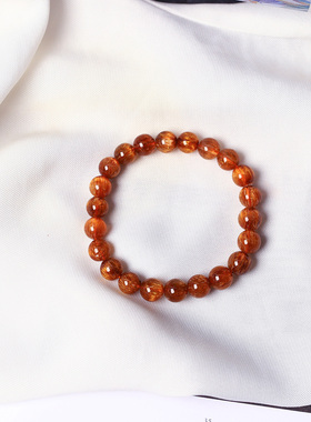 一物一图 孤品清仓捡漏 天然水晶手链发晶碧玺花珀拉长石南红玛瑙