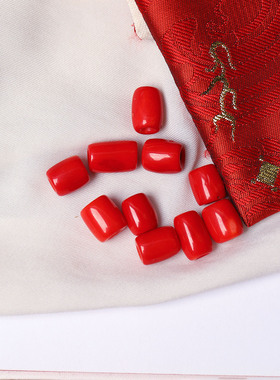 天然海竹烤色处理桶珠老型珠路路通配件吊坠 女款手串DIY配件配饰