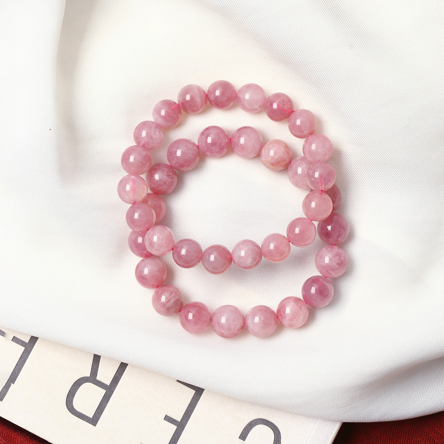 工厂处理 天然粉水晶老矿马粉圆珠款单圈手链 女款粉晶手串饰品,淘宝优惠券,粉丝福利购,淘宝优惠卷