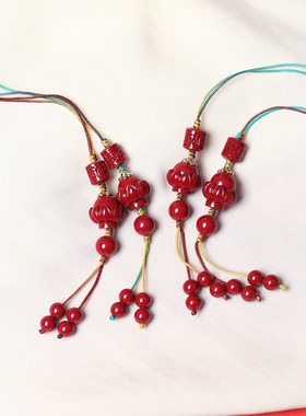 高含量朱砂天然朱砂紫金砂莲花原创款手机挂包挂 男女款朱砂挂饰